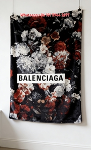 Balenciaga Floral Flannel Sofa Throw Blanket Luxury Brand Cover BA009